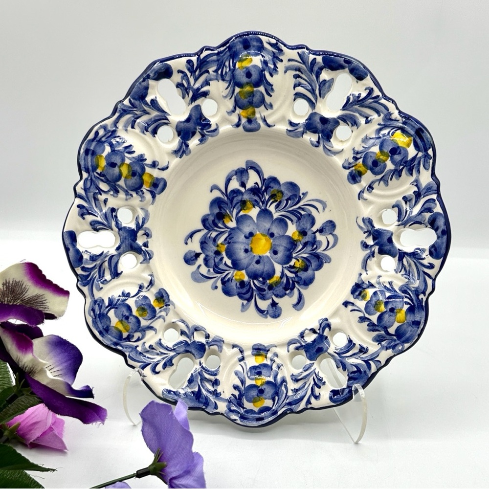 Portuguese Blue Porcelain plate made in Portugal, traditional Blue & White